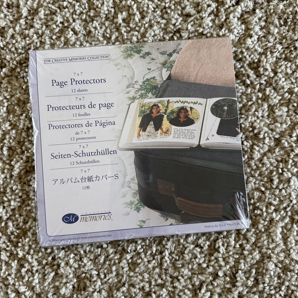 Creative Memories 7‎ x 7 Page Protectors 12 Sheets New & Sealed 2004